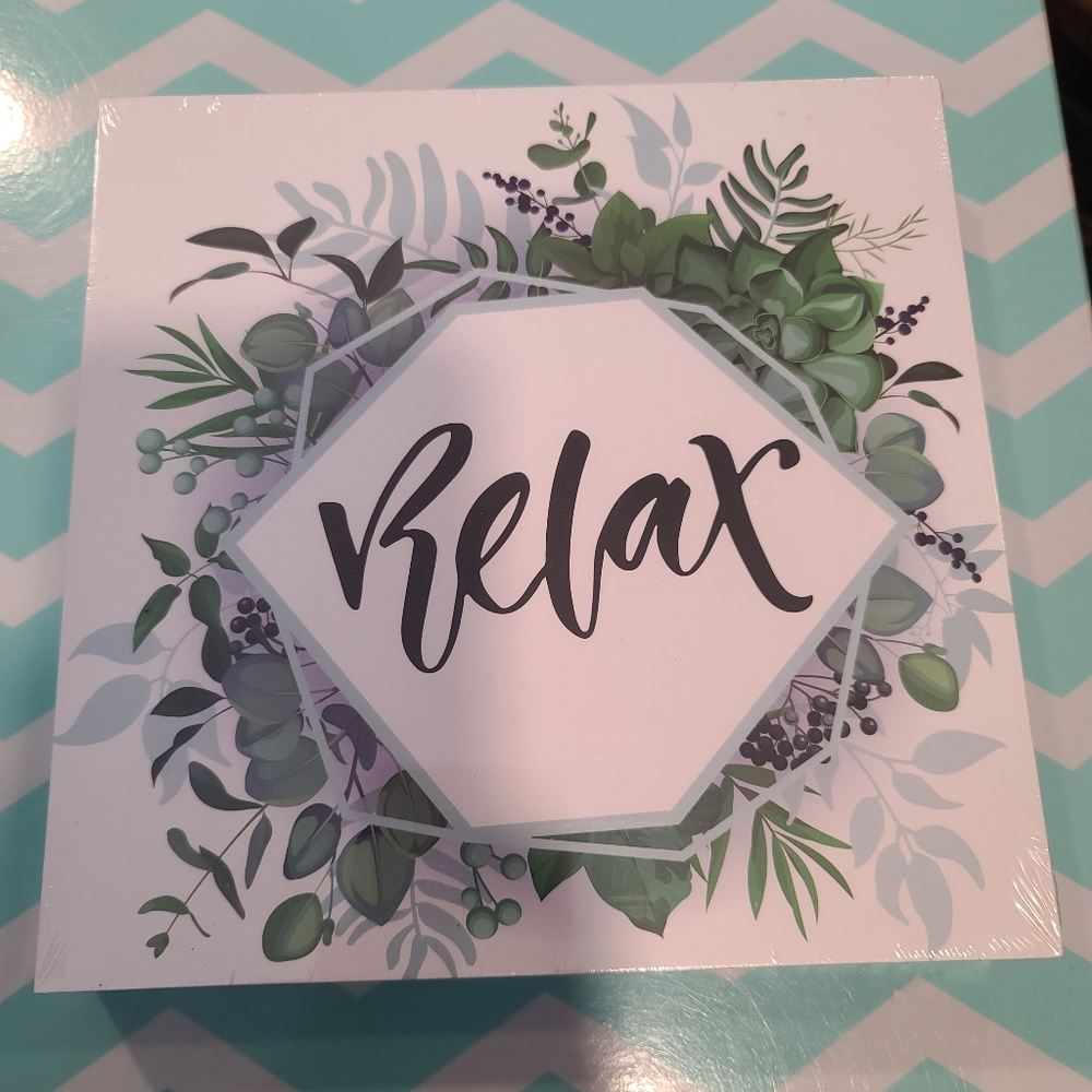 "Relax" Succulent Box Sign